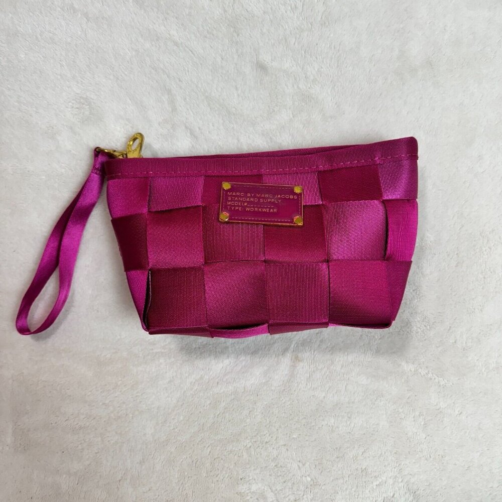 Marc by Marc Jacobs Pink Nylon Canvas Makeup Pouch 5x8 - Cosmetic Bag Organizer
